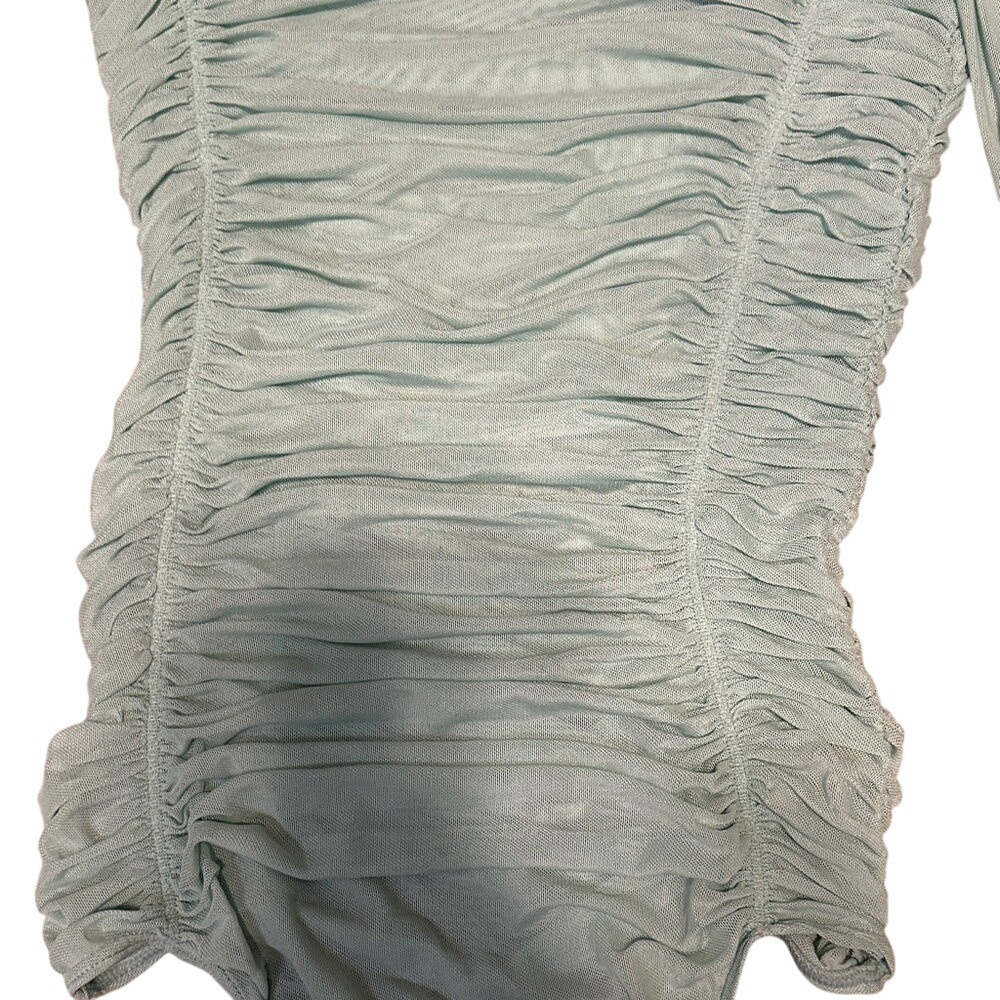 Mint Green Ruched Bodysuit - Picture 4 of 4